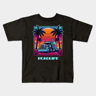 Retro cyber trucker Kids T-Shirt